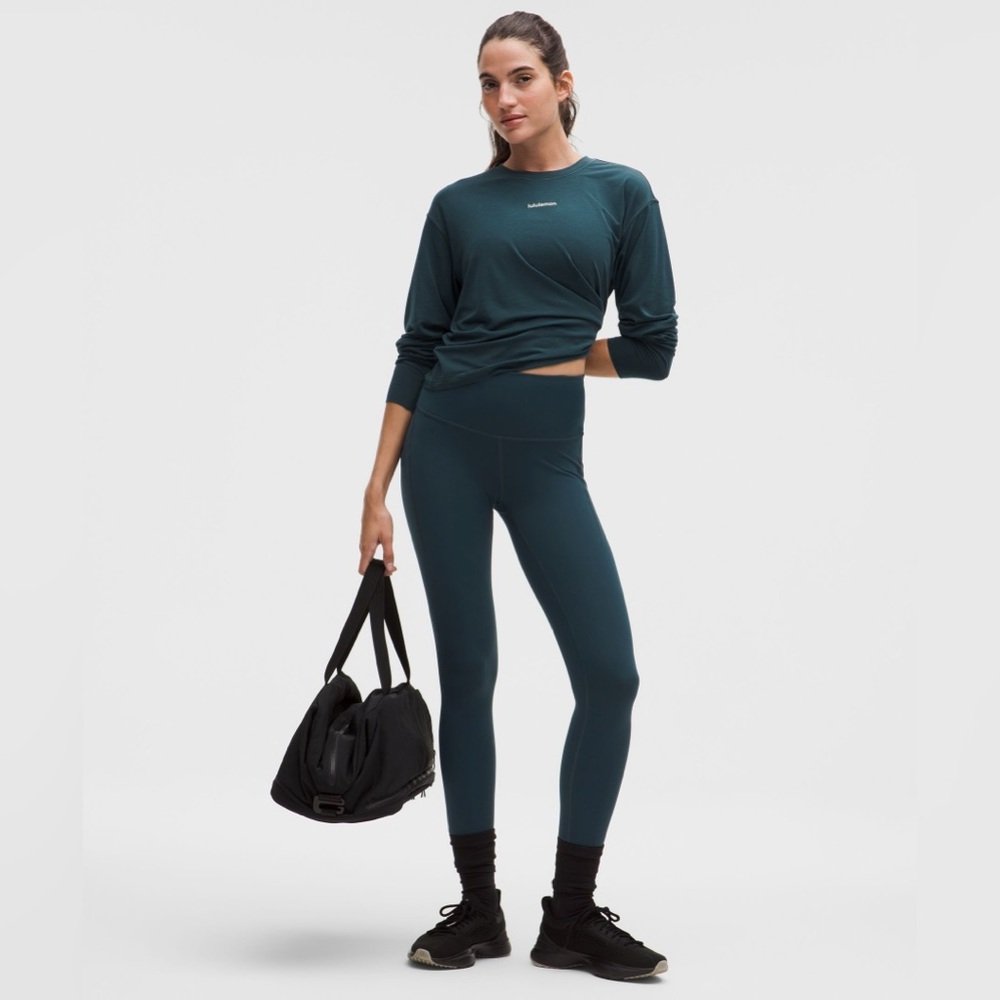 Lululemon Wunder Train Leggings w/‎ Pockets Teal High Rise 28" Size 20